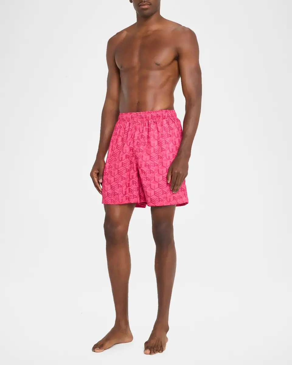 PURPLE Men's Lyocell Cube Logo Pull-On Shorts | Thumbnail 2 PURPLE Men's Lyocell Cube Logo Pull-On Shorts | Thumbnail 2