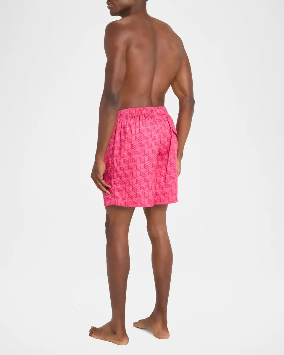 PURPLE Men's Lyocell Cube Logo Pull-On Shorts | Thumbnail 3 PURPLE Men's Lyocell Cube Logo Pull-On Shorts | Thumbnail 3