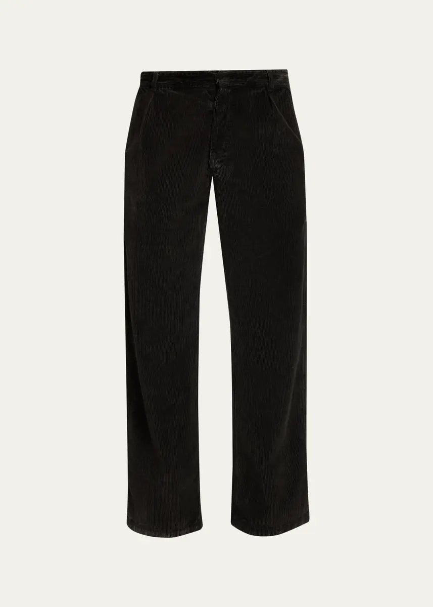 The Row Men's Paulo Mid-Rise Wide-Leg Corduroy Pants | Thumbnail 2 The Row Men's Paulo Mid-Rise Wide-Leg Corduroy Pants | Thumbnail 2