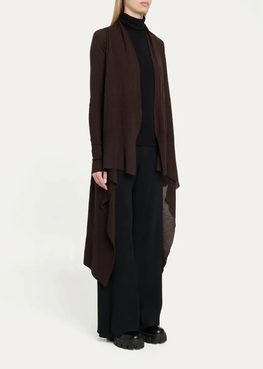 Rick Owens Wool Knit Long Wrap Cardigan | Thumbnail 4 Rick Owens Wool Knit Long Wrap Cardigan | Thumbnail 4