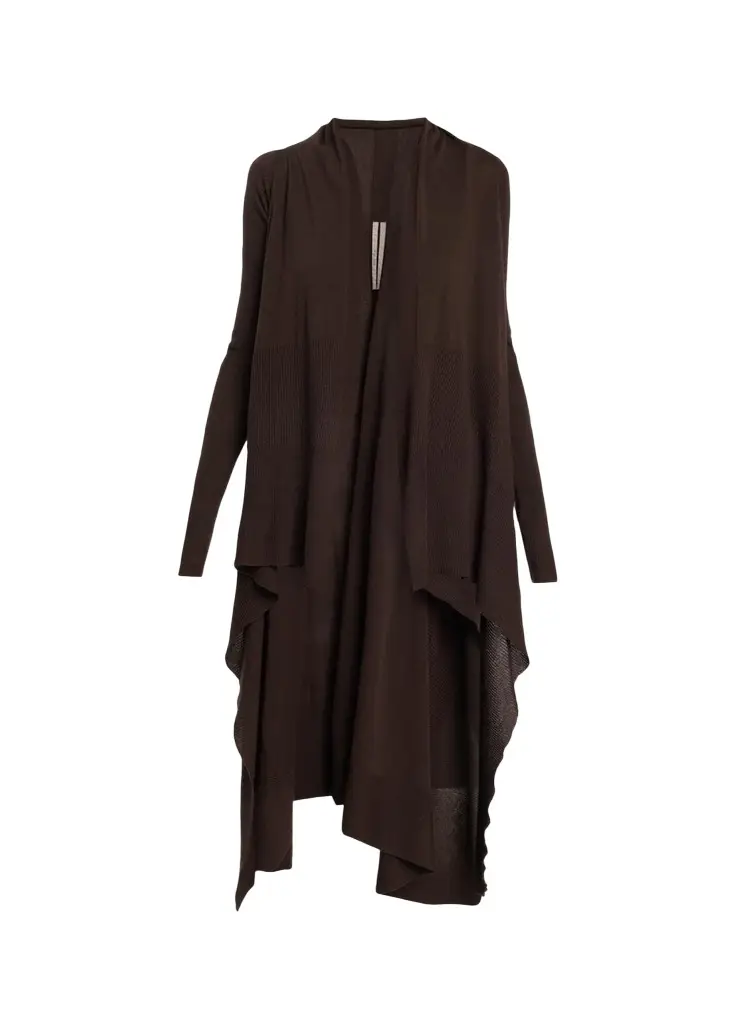 Rick Owens Wool Knit Long Wrap Cardigan | Image 1 Rick Owens Wool Knit Long Wrap Cardigan | Image 1