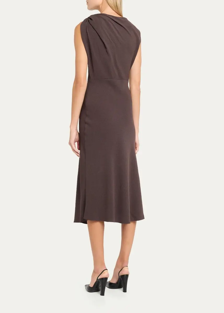 Theory Twisted Shoulder Midi Dress | Thumbnail 3 Theory Twisted Shoulder Midi Dress | Thumbnail 3