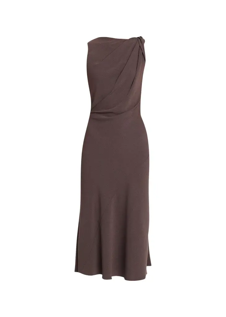 Theory Twisted Shoulder Midi Dress