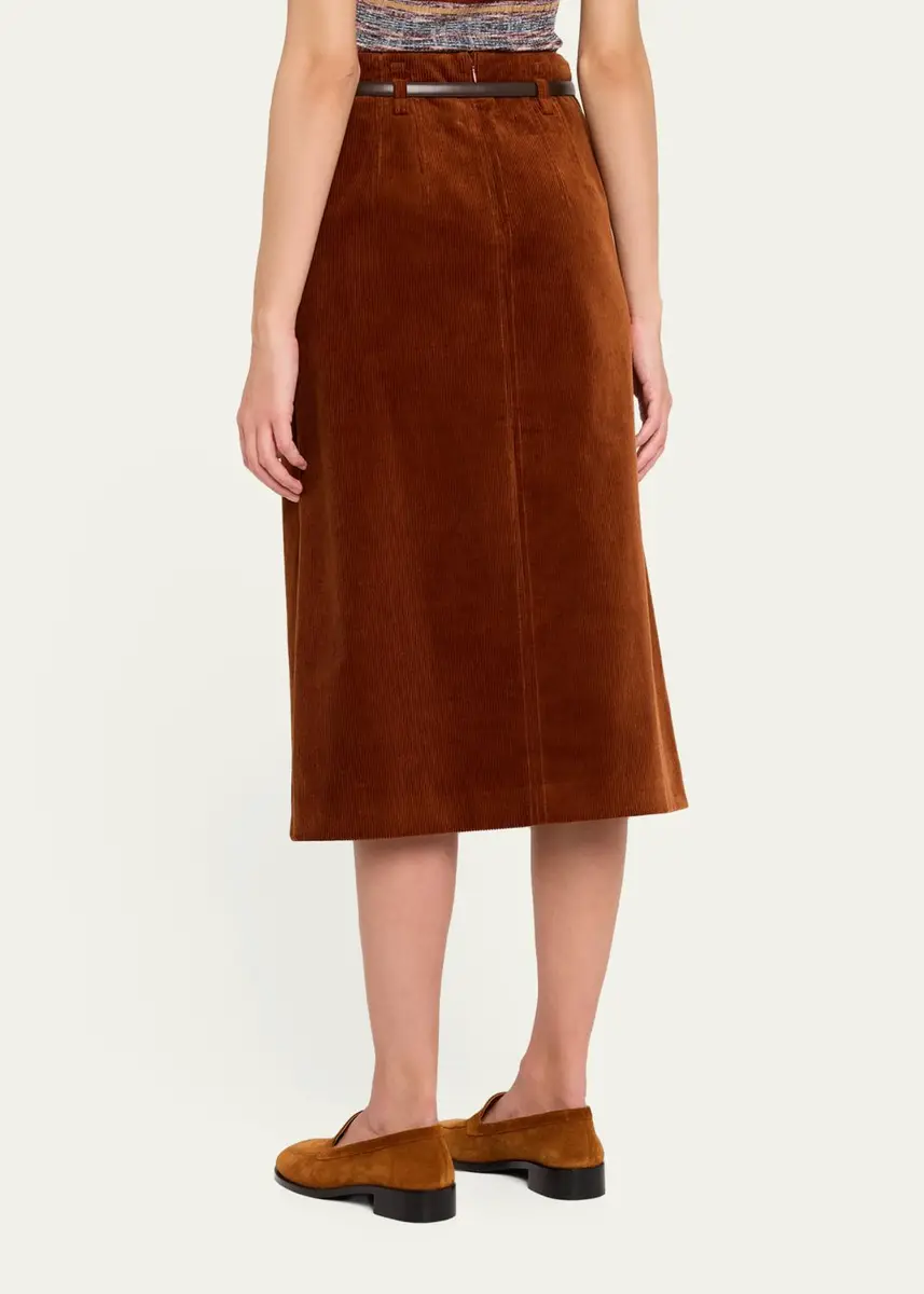 Veronica Beard Alexie Corduroy Midi Skirt | Thumbnail 3