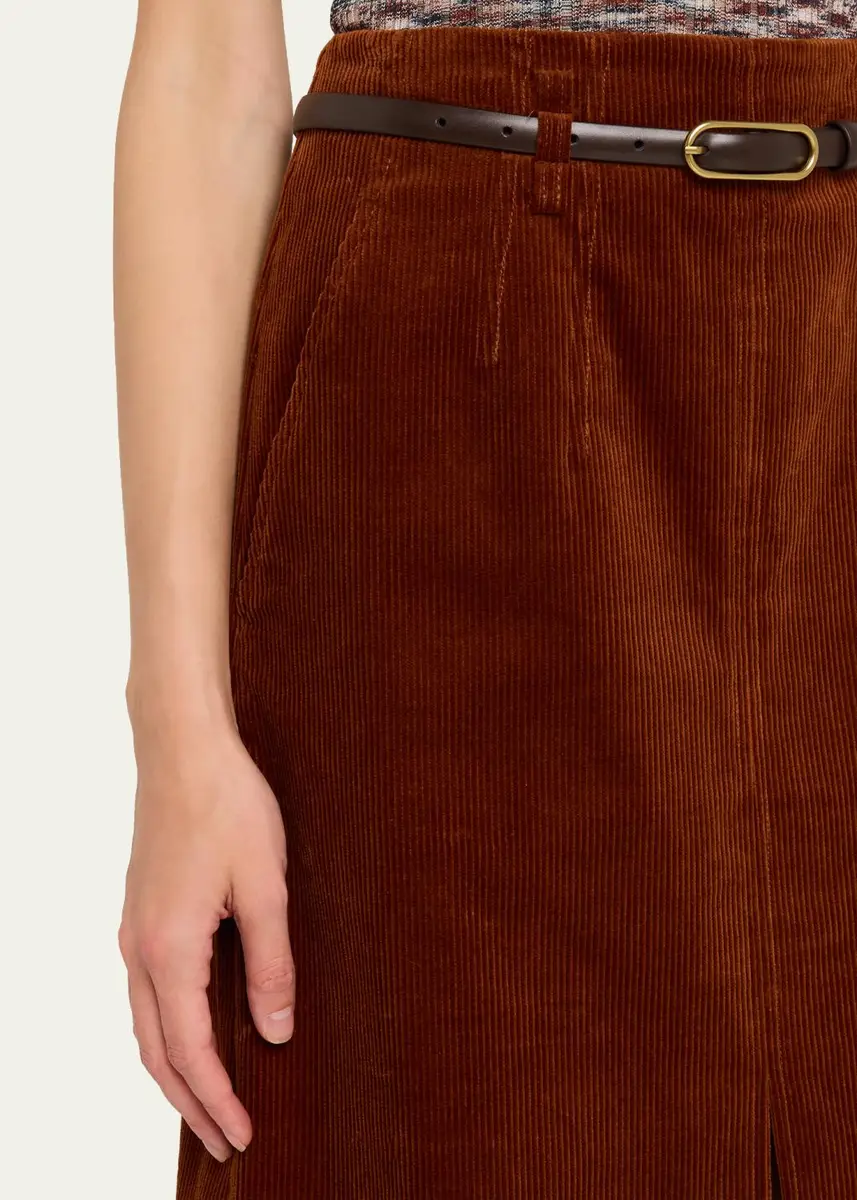 Veronica Beard Alexie Corduroy Midi Skirt | Thumbnail 5