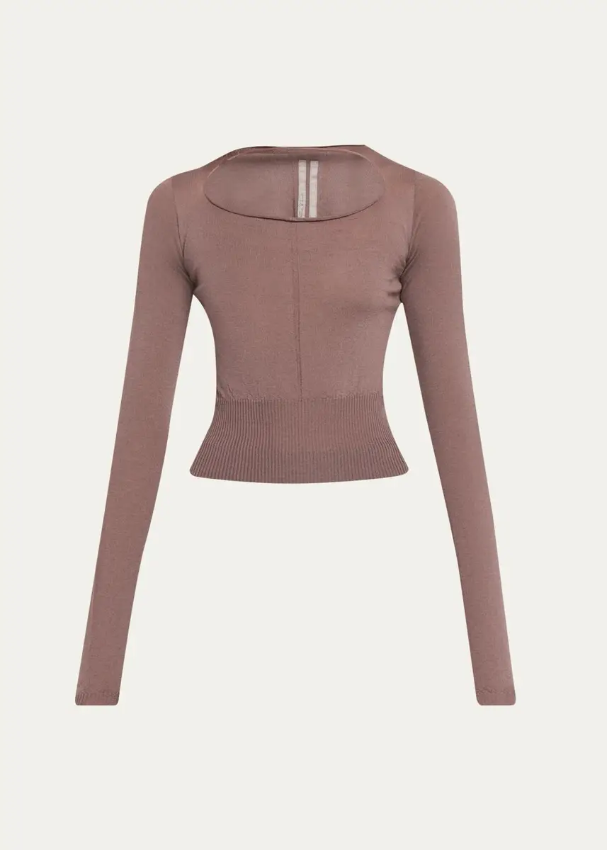 Rick Owens Slashed Cutout Wool Crop Sweater | Thumbnail 6 Rick Owens Slashed Cutout Wool Crop Sweater | Thumbnail 6