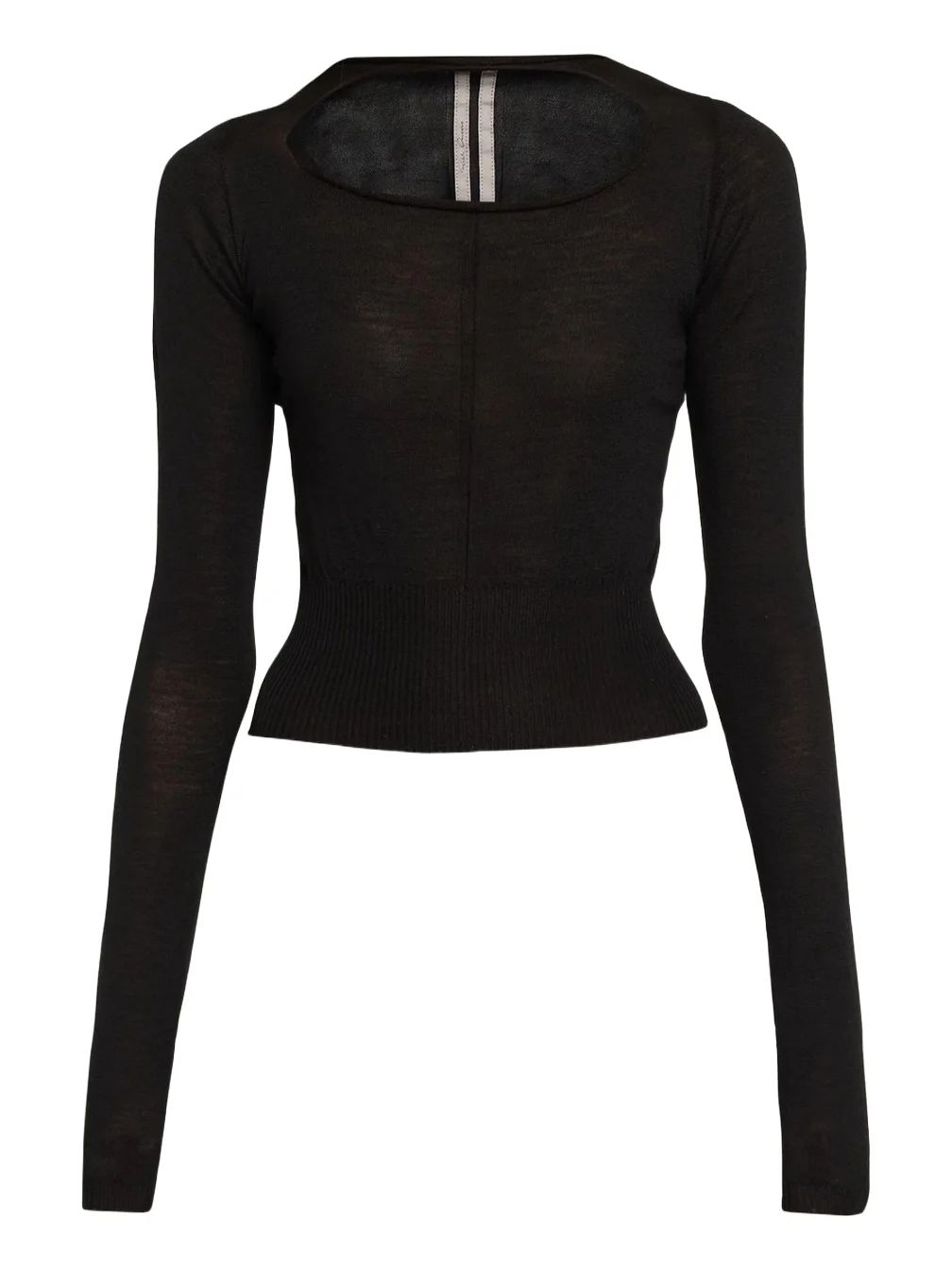 Rick Owens Slashed Cutout Wool Crop Sweater