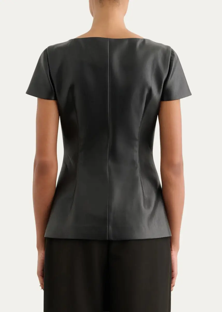 Toccin Ilya Bateau-Neck Vegan Leather Vest | Thumbnail 3 Toccin Ilya Bateau-Neck Vegan Leather Vest | Thumbnail 3