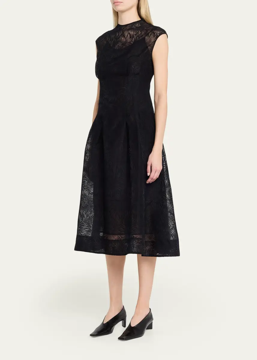 3.1 Phillip Lim Sleeveless Organza Fil Coupé Midi Dress | Thumbnail 4 3.1 Phillip Lim Sleeveless Organza Fil Coupé Midi Dress | Thumbnail 4