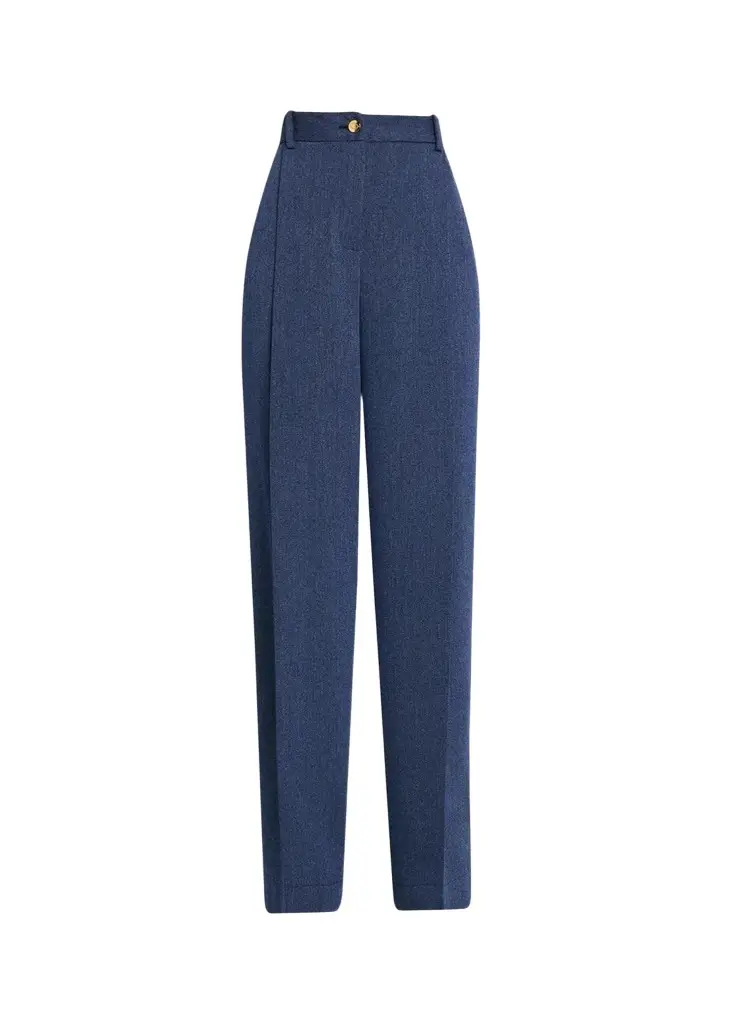 Wool Drill Tailored Wide-Leg Trousers Wool Drill Tailored Wide-Leg Trousers