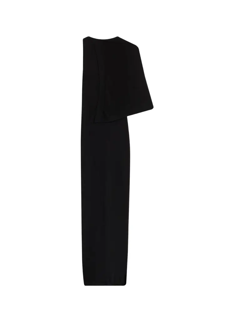 Rick Owens Sleeveless Asymmetric Scarf Wool Knit Maxi Dress | Image 1 Rick Owens Sleeveless Asymmetric Scarf Wool Knit Maxi Dress | Image 1