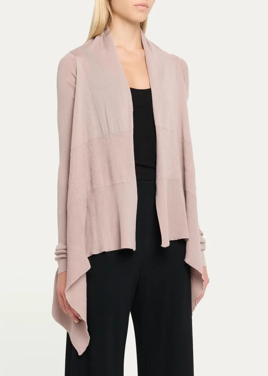 Rick Owens Wool Knit Long Medium Wrap Cardigan | Thumbnail 4