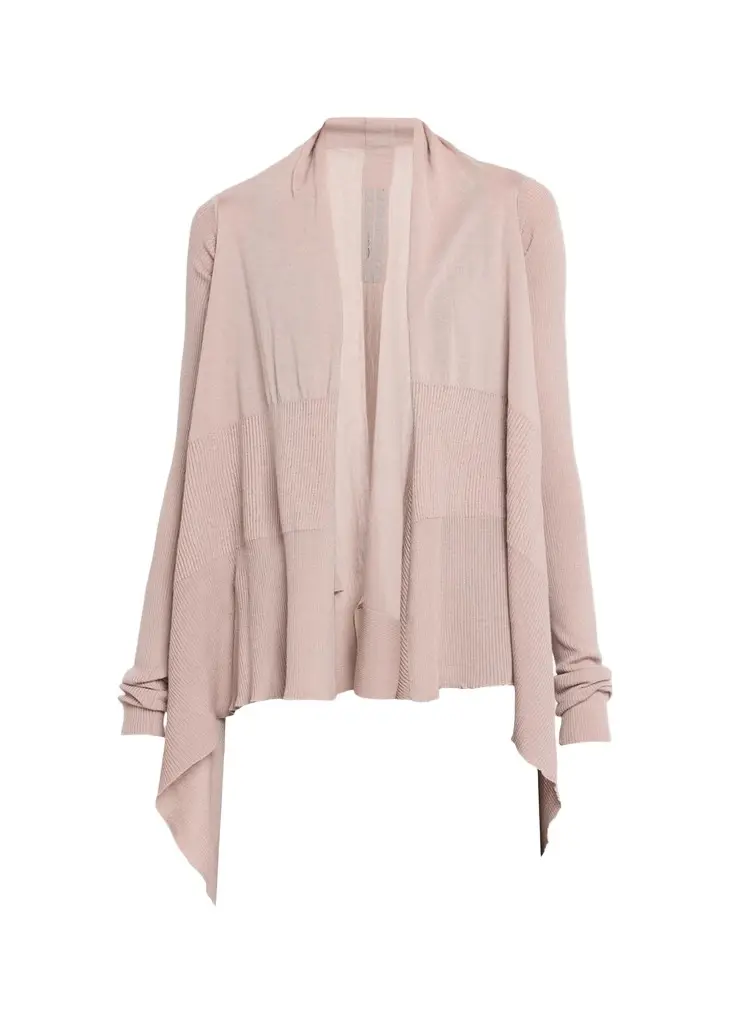Rick Owens Wool Knit Long Medium Wrap Cardigan | Image 1 Rick Owens Wool Knit Long Medium Wrap Cardigan | Image 1