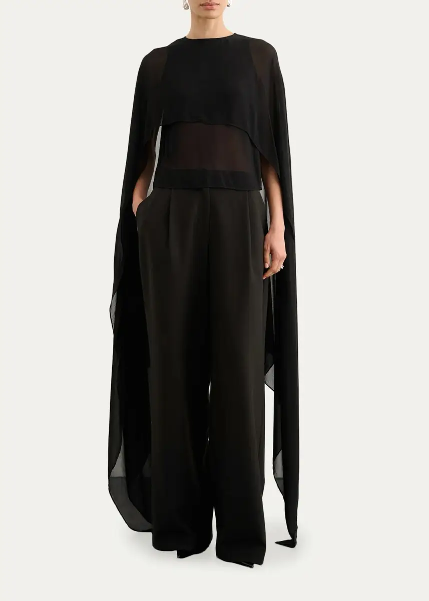 Toccin Deia Chiffon Cape Top | Thumbnail 2 Toccin Deia Chiffon Cape Top | Thumbnail 2