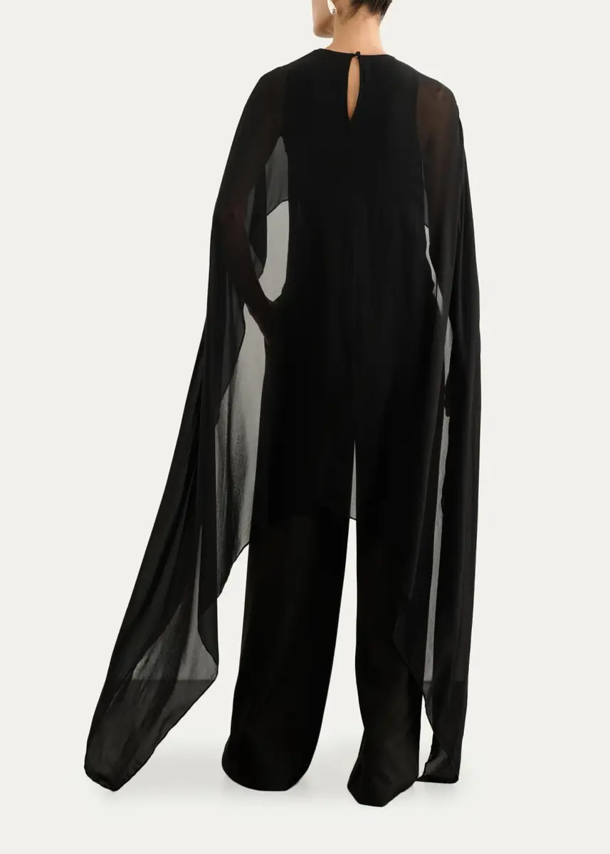 Toccin Deia Chiffon Cape Top | Thumbnail 3 Toccin Deia Chiffon Cape Top | Thumbnail 3