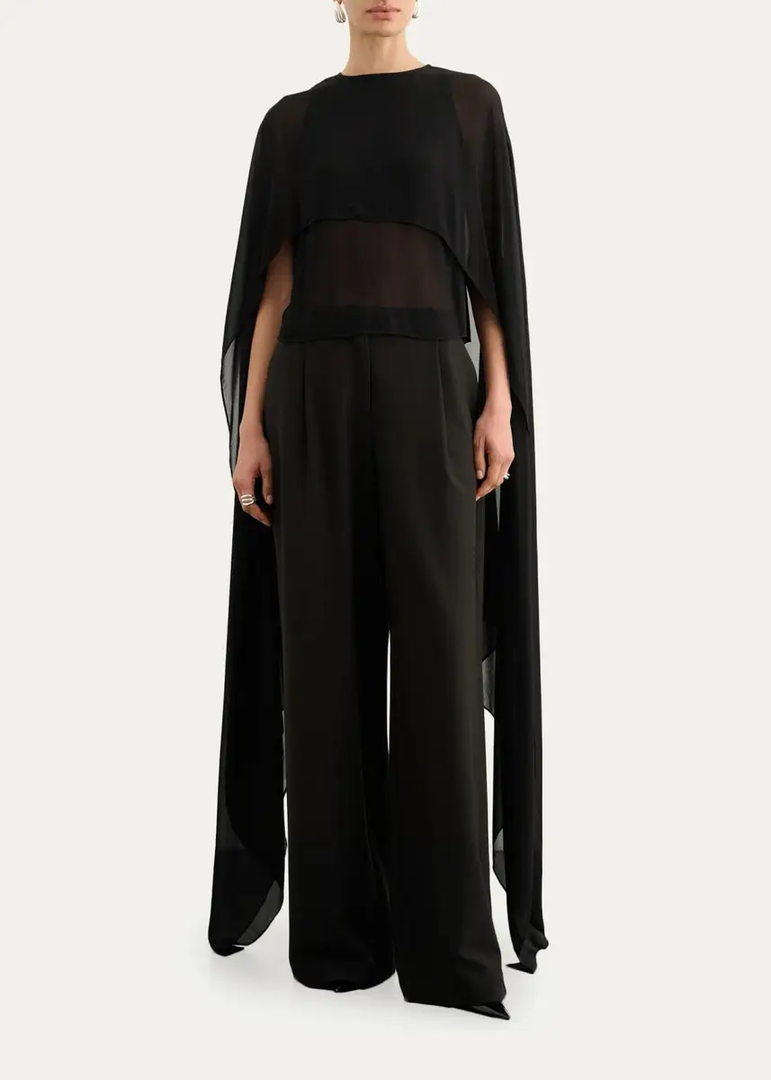 Toccin Deia Chiffon Cape Top | Thumbnail 4 Toccin Deia Chiffon Cape Top | Thumbnail 4
