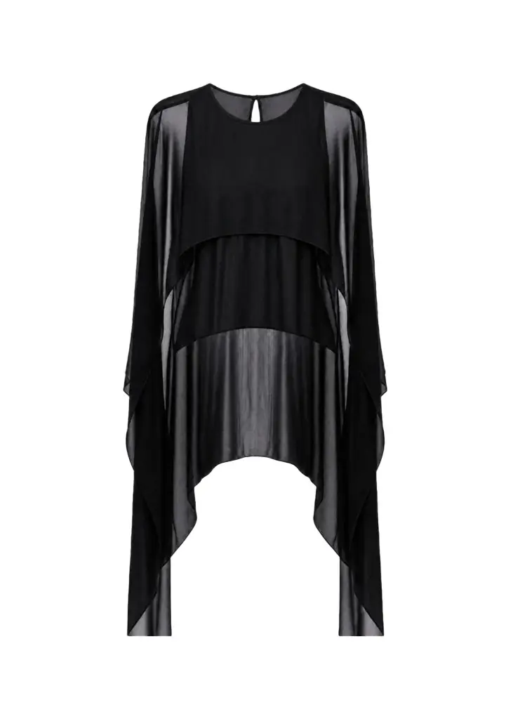 Toccin Deia Chiffon Cape Top