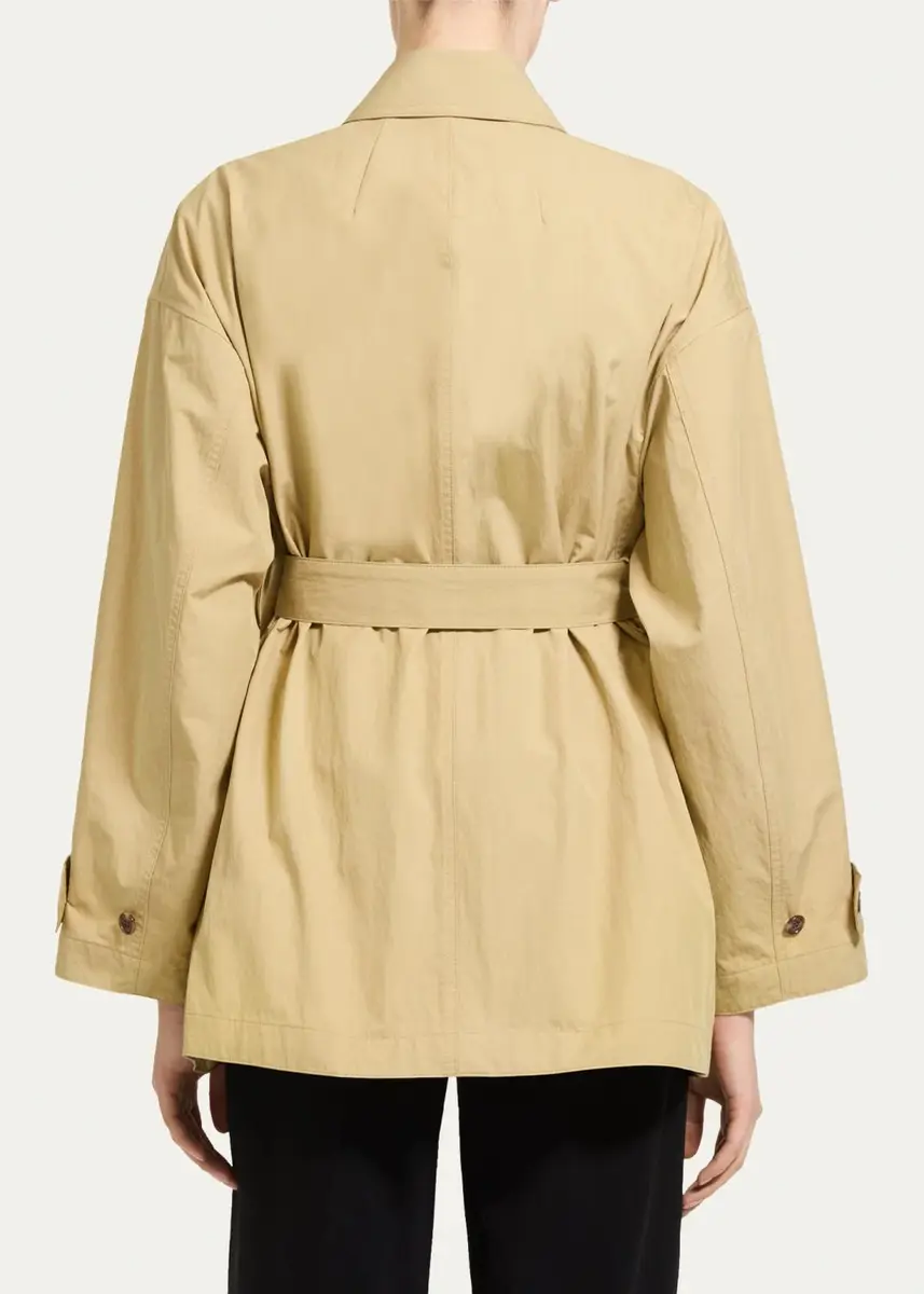 Theory Cropped Double-Breasted Trench Coat | Thumbnail 3
