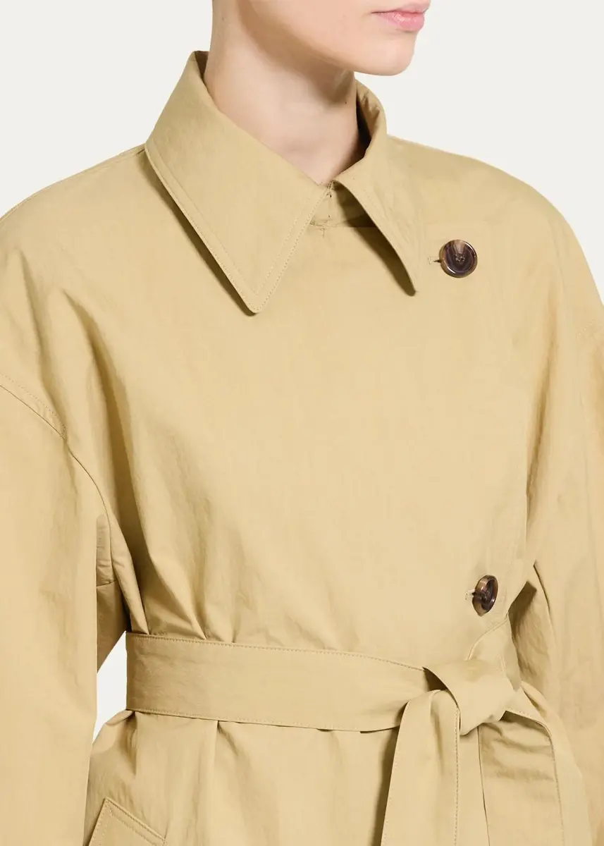 Theory Cropped Double-Breasted Trench Coat | Thumbnail 5
