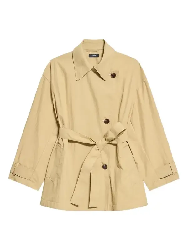 Cropped Double-Breasted Trench Coat