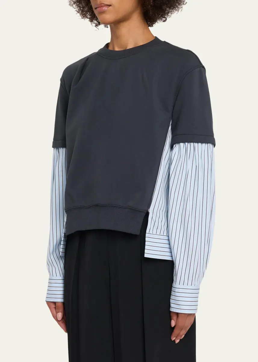 3.1 Phillip Lim Mixed-Media Layered Sweatshirt | Thumbnail 4 3.1 Phillip Lim Mixed-Media Layered Sweatshirt | Thumbnail 4
