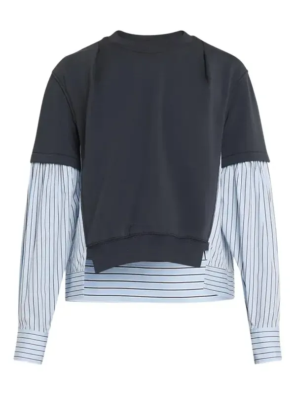 3.1 Phillip Lim Mixed-Media Layered Sweatshirt