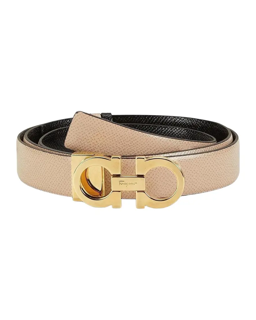 Ferragamo Gancini-Buckle Reversible Leather Belt | Image 1 Ferragamo Gancini-Buckle Reversible Leather Belt | Image 1