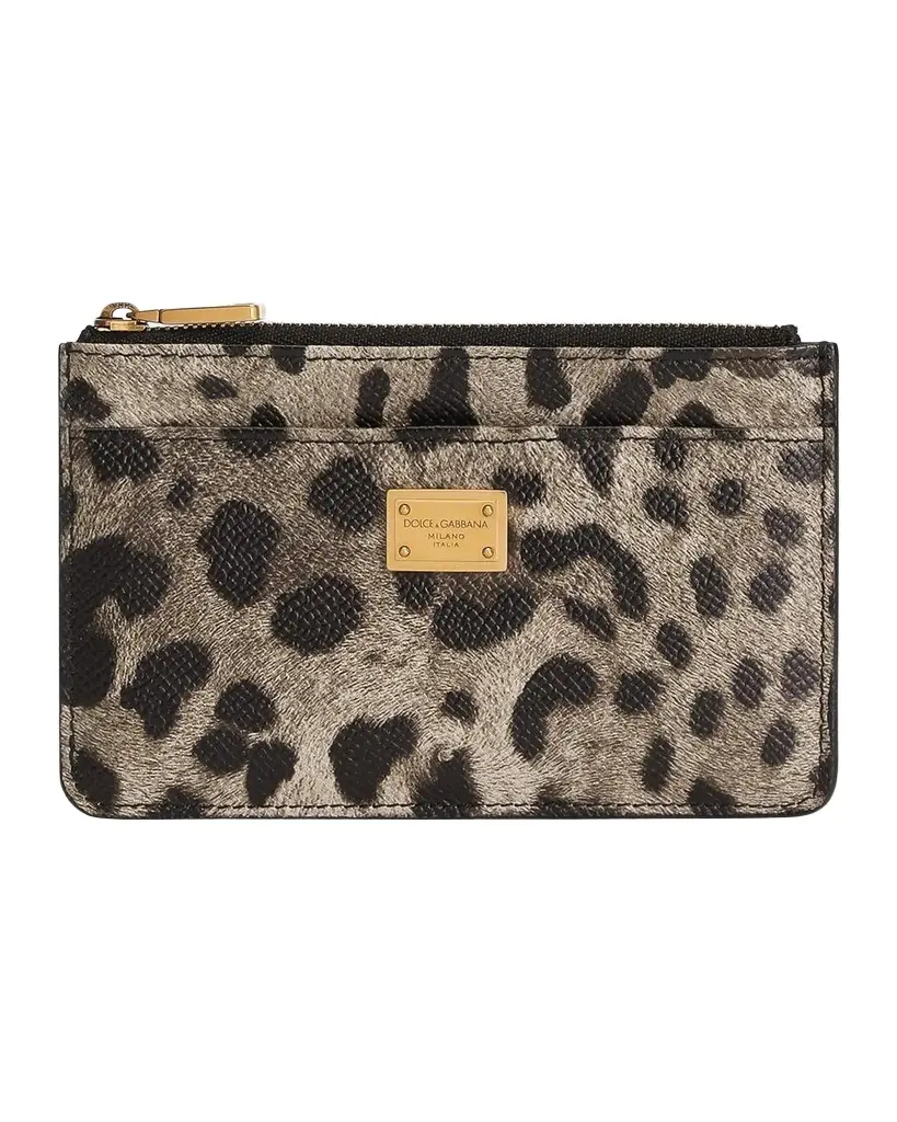 Dolce & Gabbana Logo Leopard-Print Leather Card Case | Image 1 Dolce & Gabbana Logo Leopard-Print Leather Card Case | Image 1