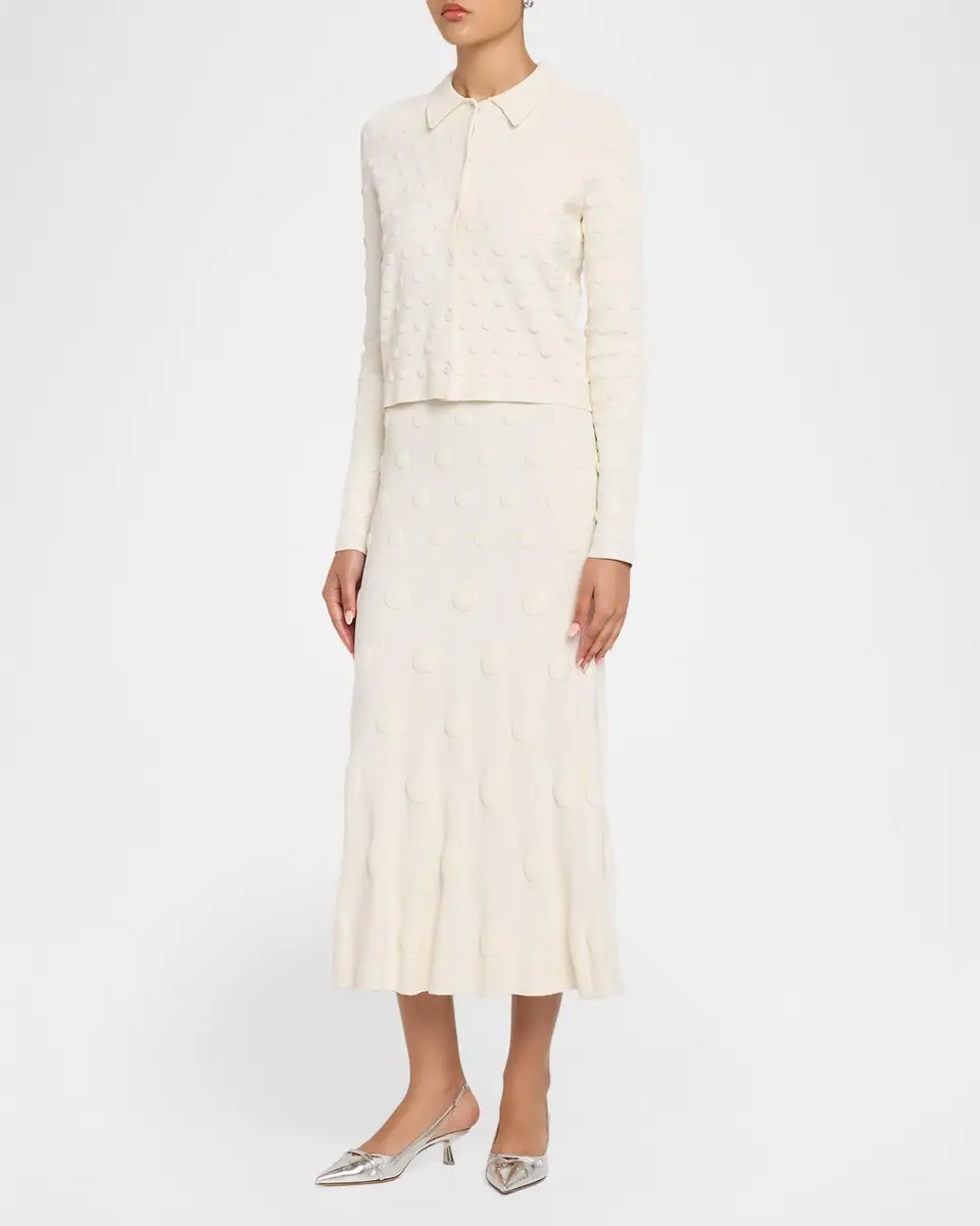 Lela Rose Pucker Dot Knit Midi Skirt | Thumbnail 2 Lela Rose Pucker Dot Knit Midi Skirt | Thumbnail 2