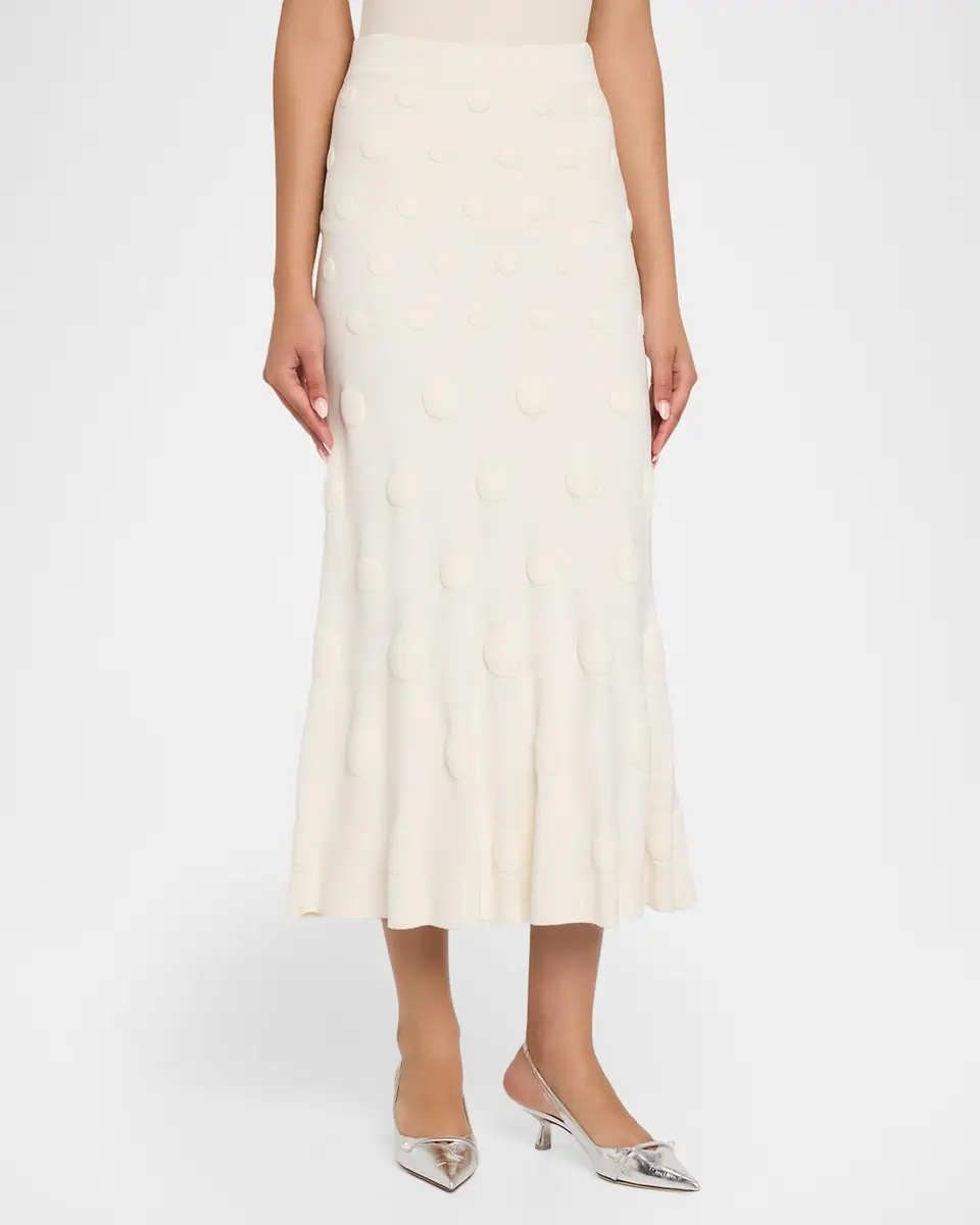 Lela Rose Pucker Dot Knit Midi Skirt | Thumbnail 4 Lela Rose Pucker Dot Knit Midi Skirt | Thumbnail 4
