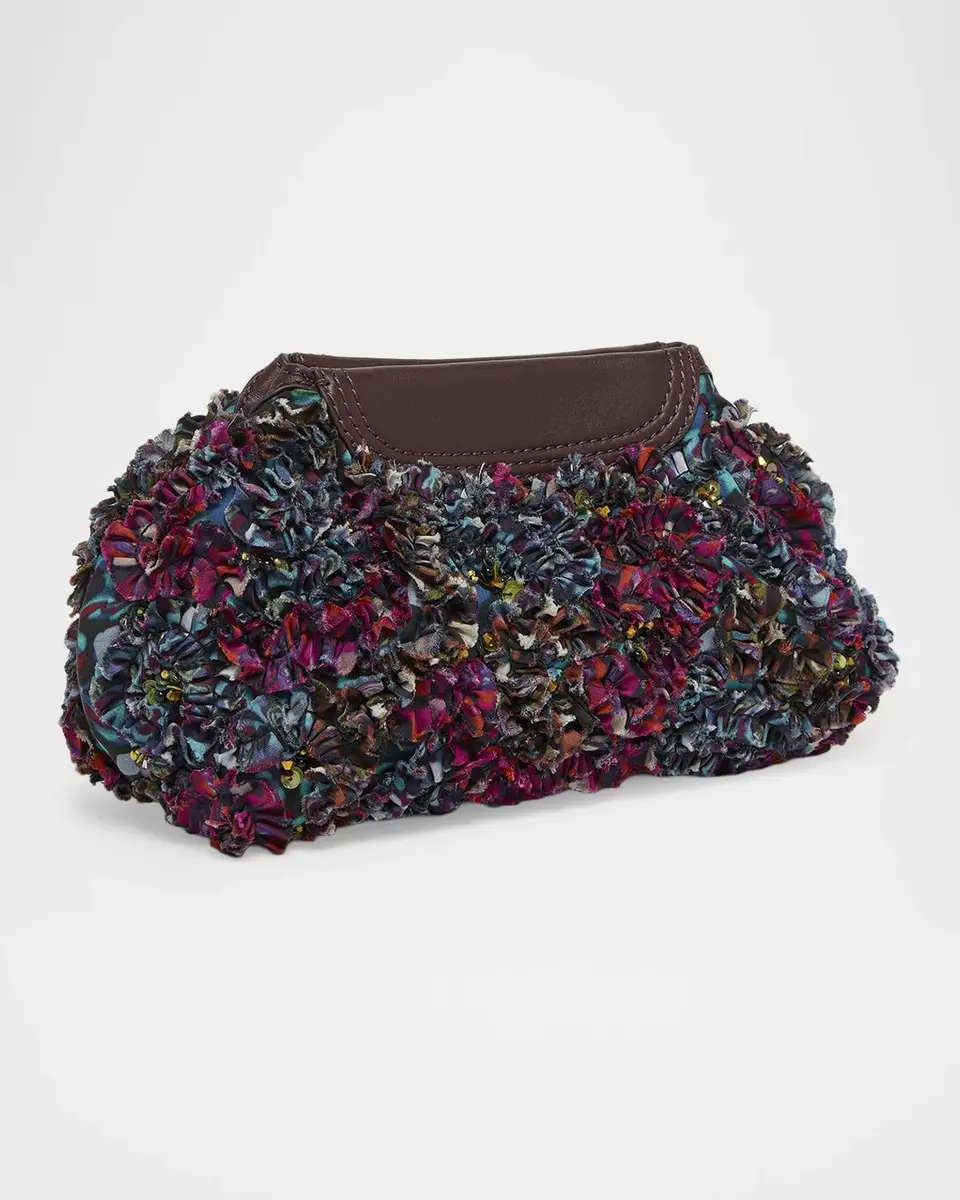 Dries Van Noten Small Ruffle-Embroidered Clutch Bag | Thumbnail 3 Dries Van Noten Small Ruffle-Embroidered Clutch Bag | Thumbnail 3