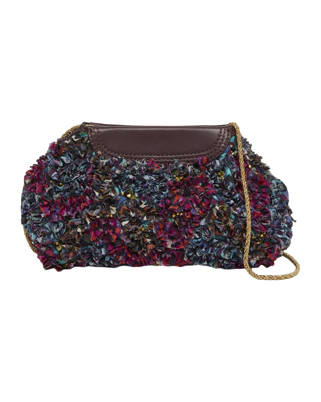 Small Ruffle-Embroidered Clutch Bag Small Ruffle-Embroidered Clutch Bag