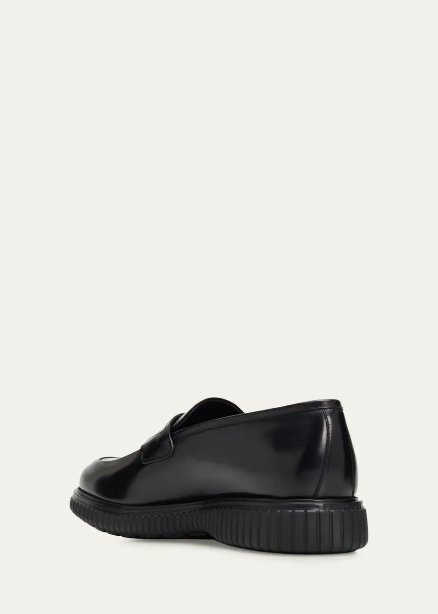 Ferragamo Men's Leather Rubber-Sole Penny Loafers | Thumbnail 4 Ferragamo Men's Leather Rubber-Sole Penny Loafers | Thumbnail 4