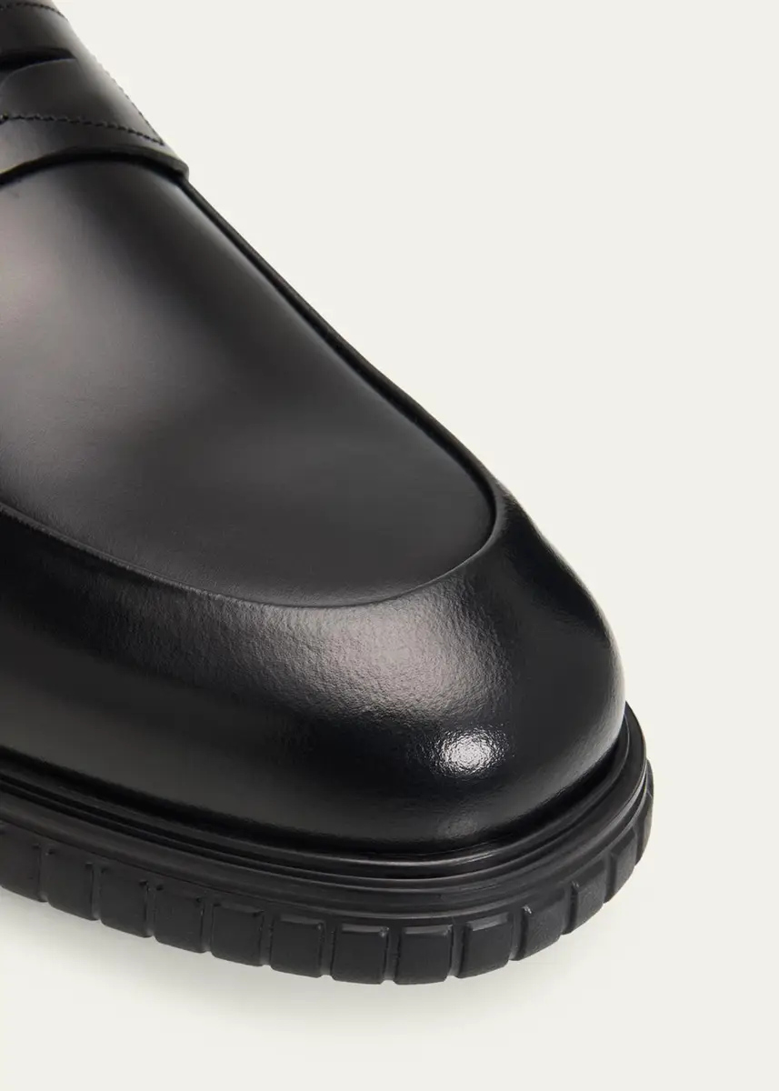 Ferragamo Men's Leather Rubber-Sole Penny Loafers | Thumbnail 5 Ferragamo Men's Leather Rubber-Sole Penny Loafers | Thumbnail 5