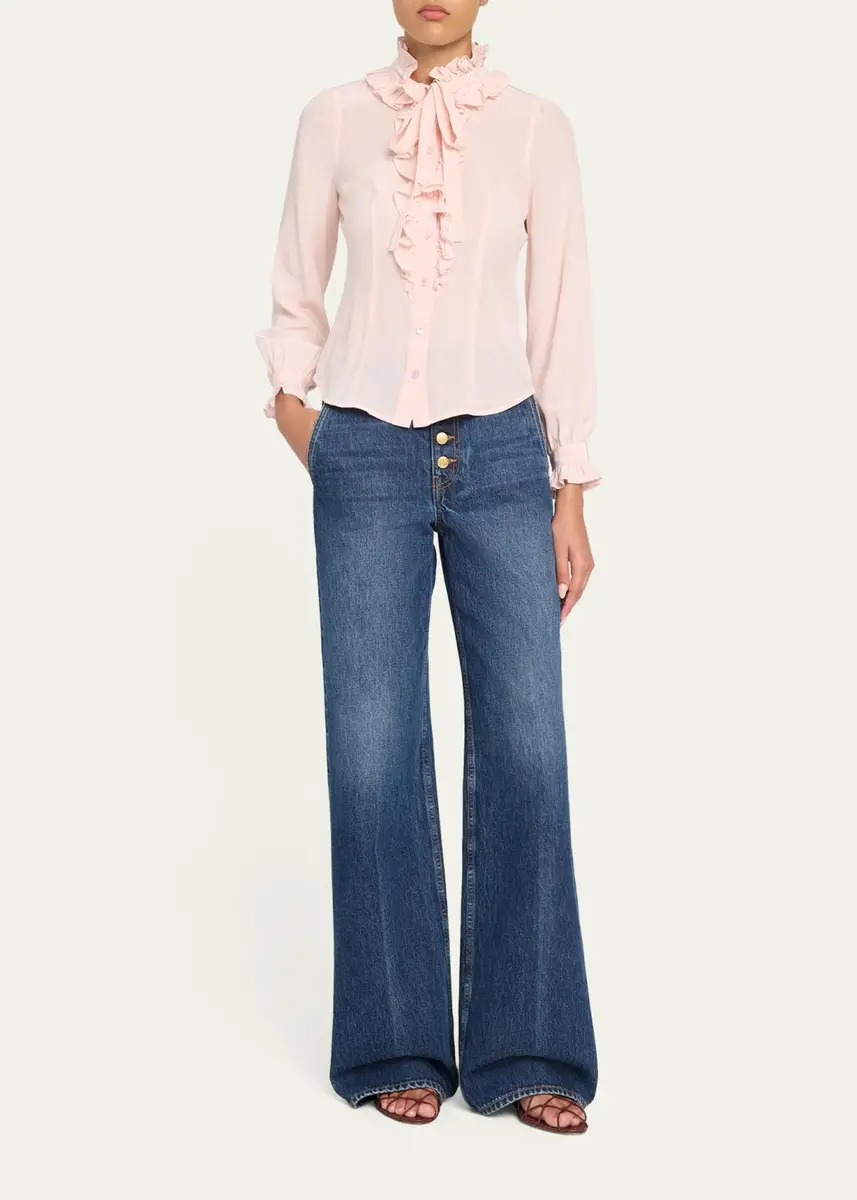 Ulla Johnson Catroux Silk Button-Front Blouse | Thumbnail 2 Ulla Johnson Catroux Silk Button-Front Blouse | Thumbnail 2