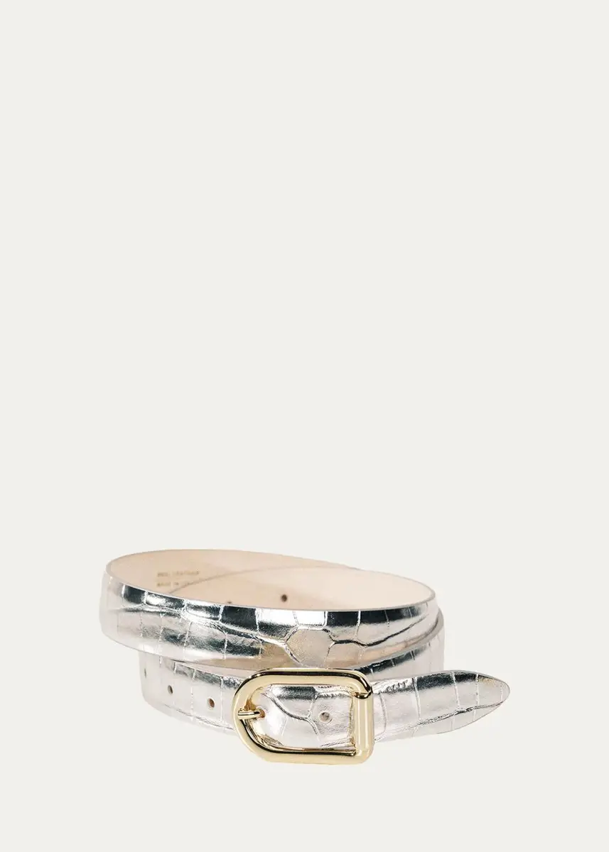 Déhanche Mija Mirror Croc-Embossed Leather Belt | Thumbnail 3 Déhanche Mija Mirror Croc-Embossed Leather Belt | Thumbnail 3