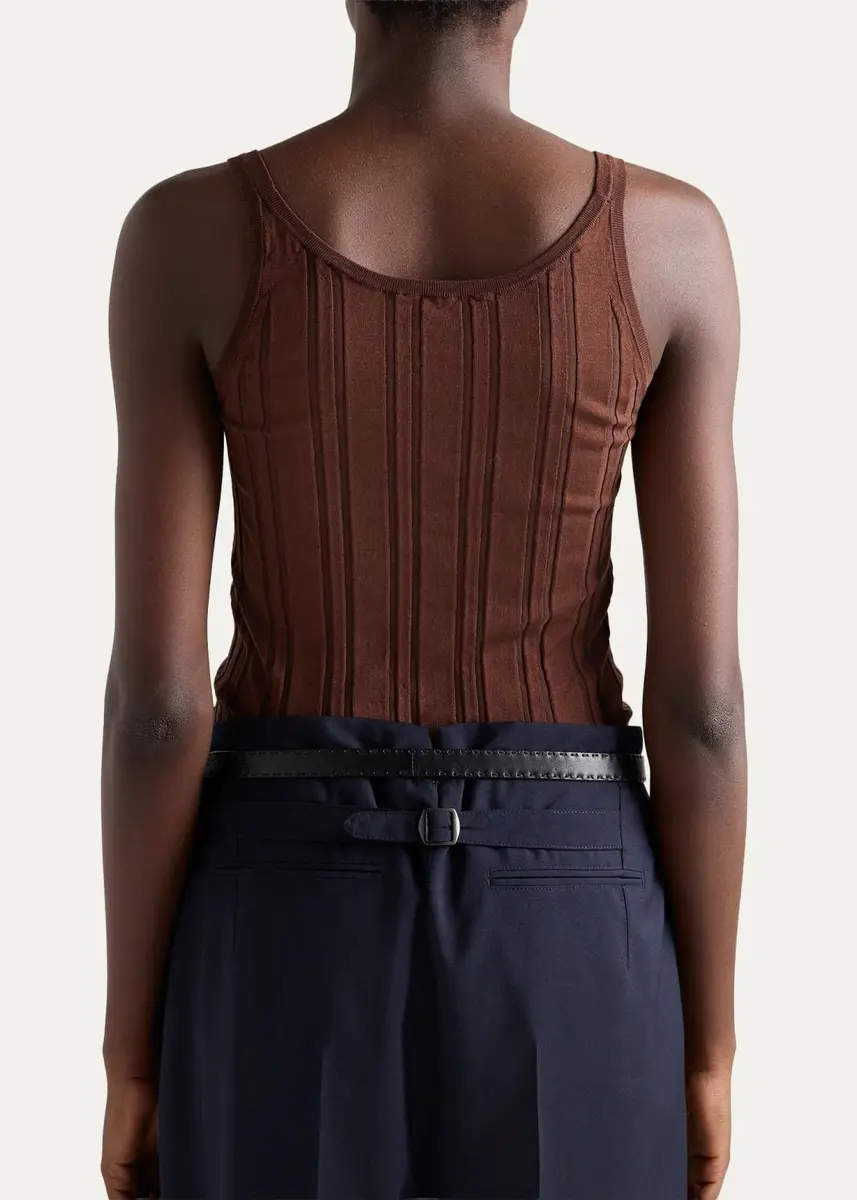Prada Rib-Knit Cotton Tank | Thumbnail 3 Prada Rib-Knit Cotton Tank | Thumbnail 3