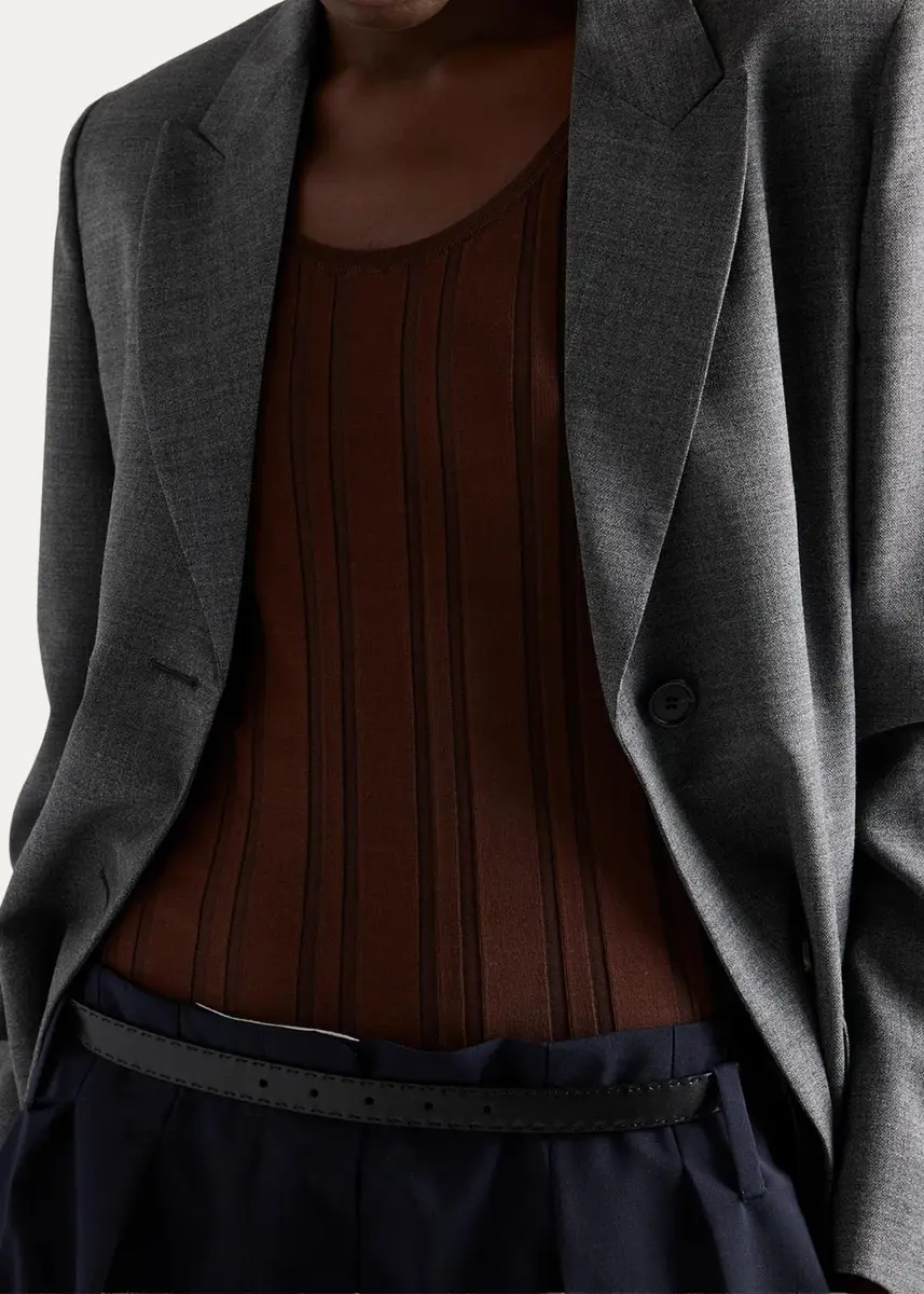 Prada Rib-Knit Cotton Tank | Thumbnail 5 Prada Rib-Knit Cotton Tank | Thumbnail 5
