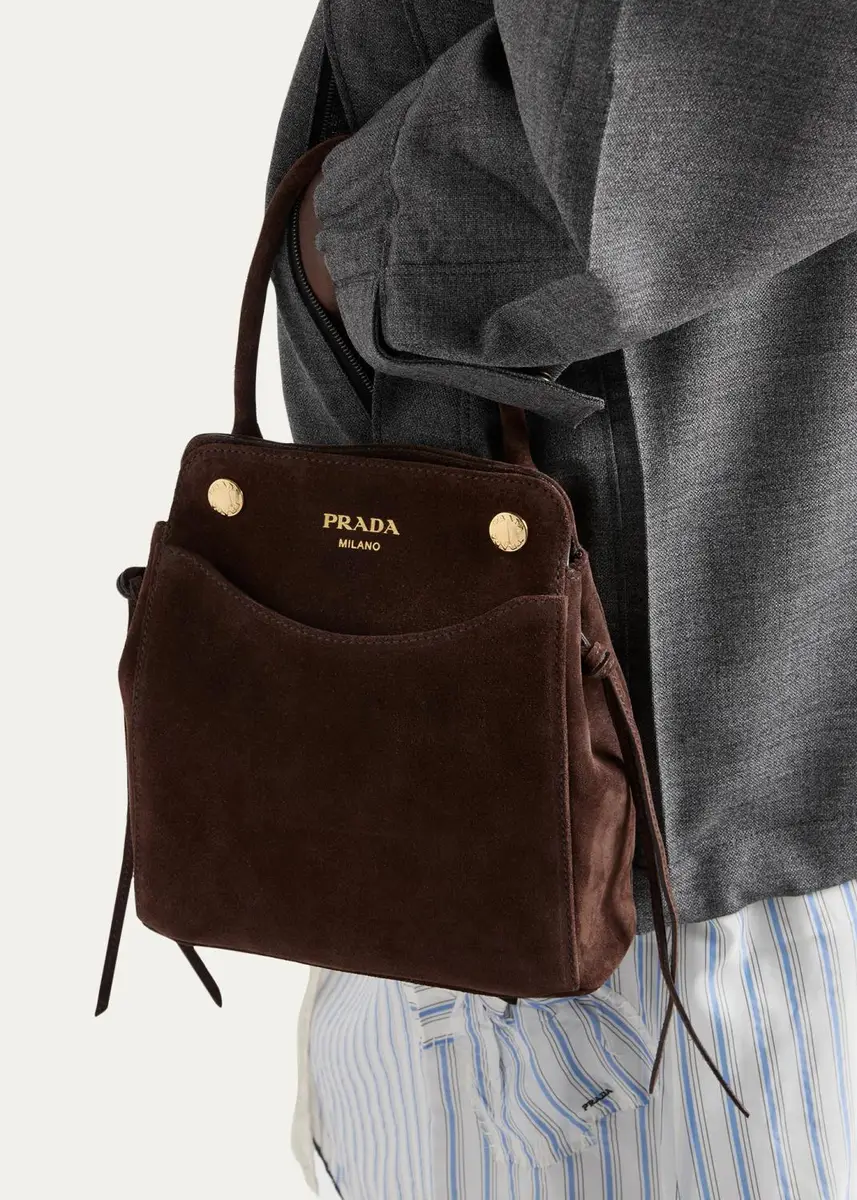 Prada Carry Mini Suede Top-Handle Bag | Thumbnail 2 Prada Carry Mini Suede Top-Handle Bag | Thumbnail 2