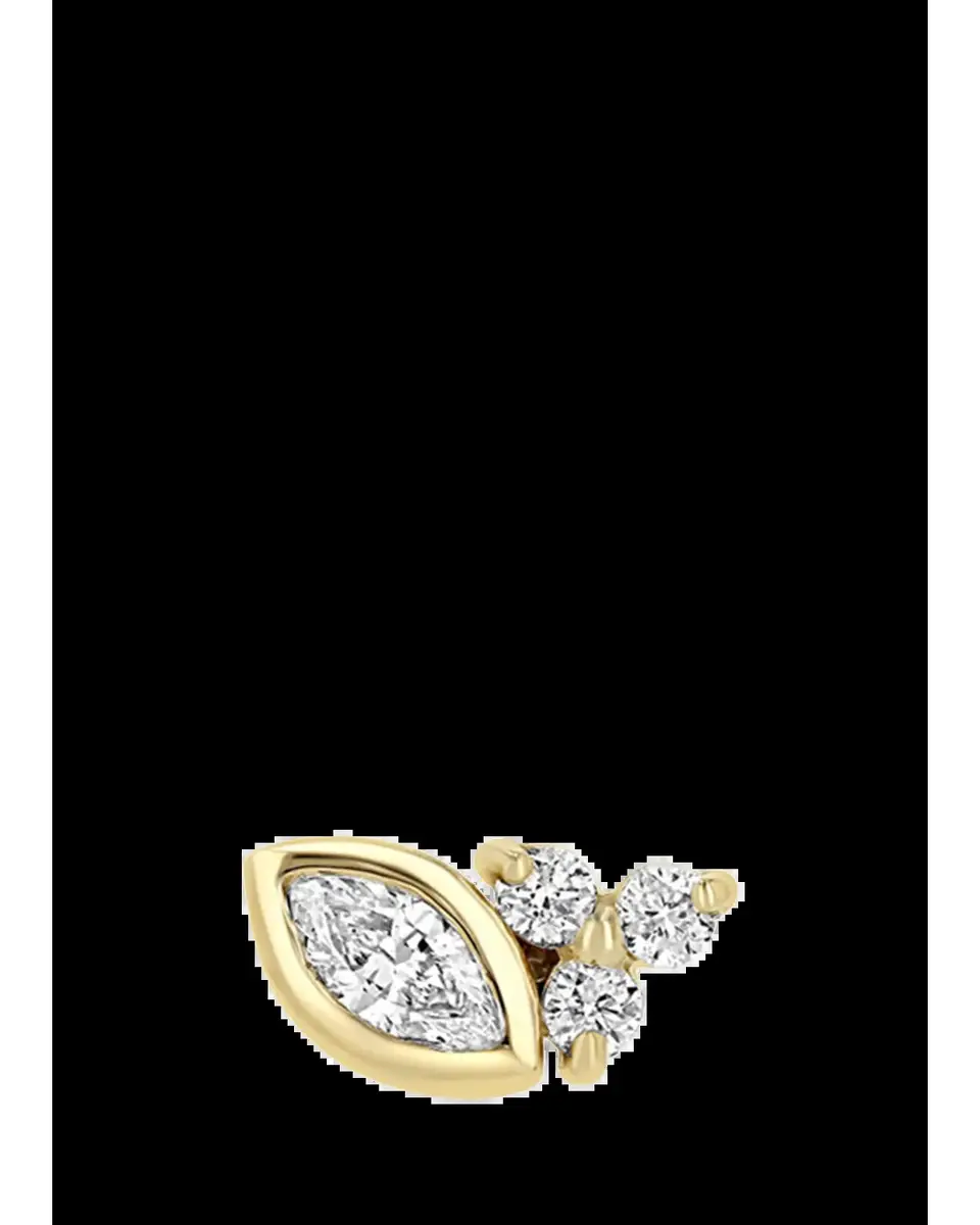 Zoë Chicco 14K Diamond Bezel-Set Marquise Stud Earring, Single (Right) | Thumbnail 2 Zoë Chicco 14K Diamond Bezel-Set Marquise Stud Earring, Single (Right) | Thumbnail 2