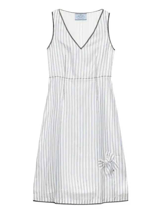 Striped V-Neck Midi Dress