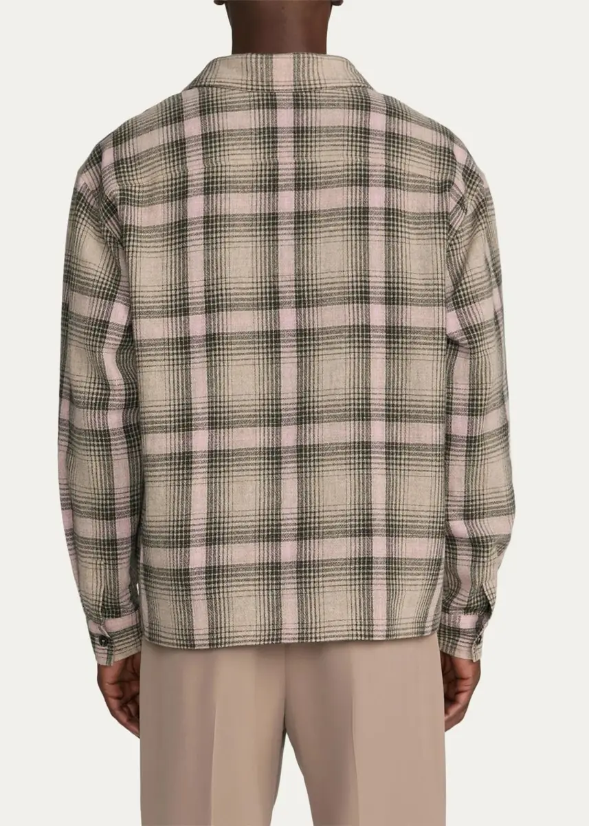 Frame Men's Wool and Nylon Maxi-Plaid Overshirt | Thumbnail 3