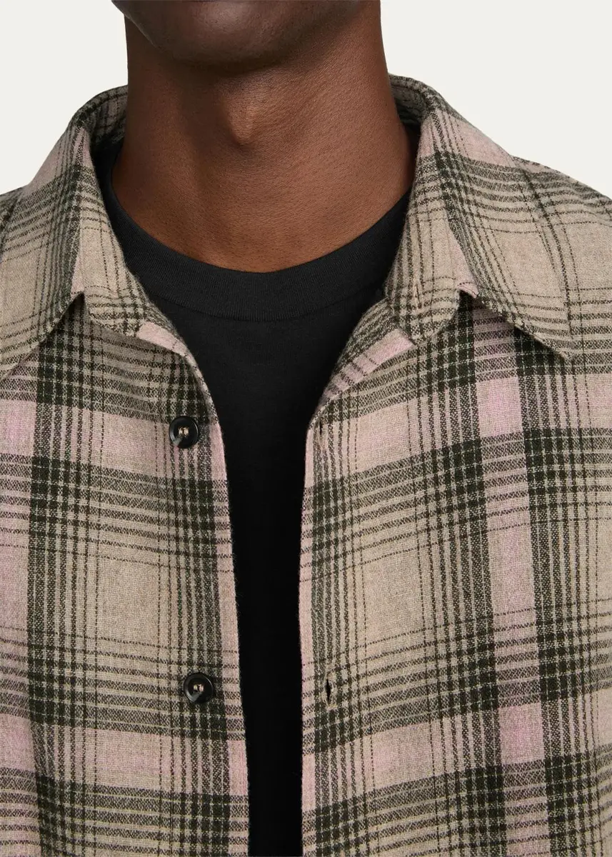 Frame Men's Wool and Nylon Maxi-Plaid Overshirt | Thumbnail 5