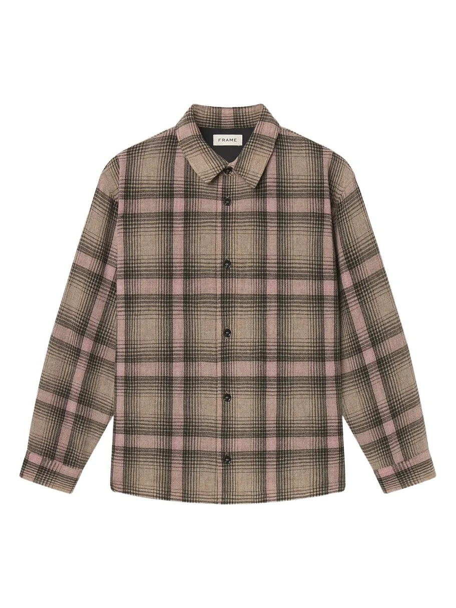 Frame Men's Wool and Nylon Maxi-Plaid Overshirt
