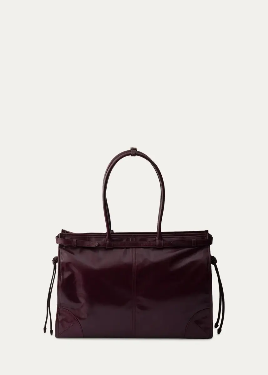 Prada Bonnie Glossy Leather Tote Bag | Thumbnail 3 Prada Bonnie Glossy Leather Tote Bag | Thumbnail 3