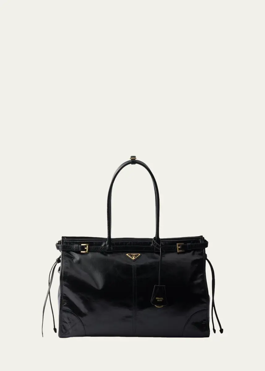 Prada Bonnie Glossy Leather Tote Bag | Thumbnail 6 Prada Bonnie Glossy Leather Tote Bag | Thumbnail 6
