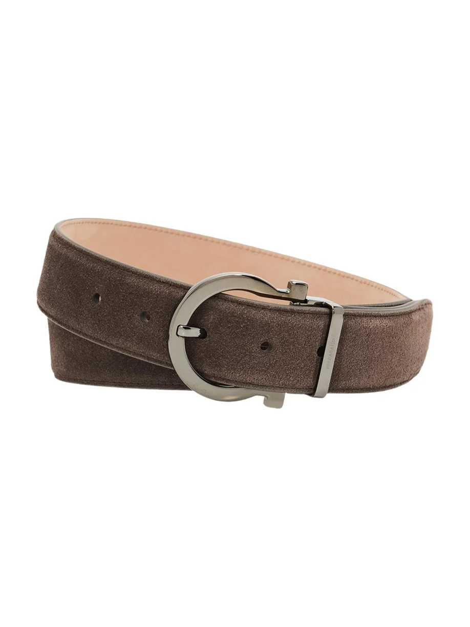Men's Leather Gancio-Buckle Belt