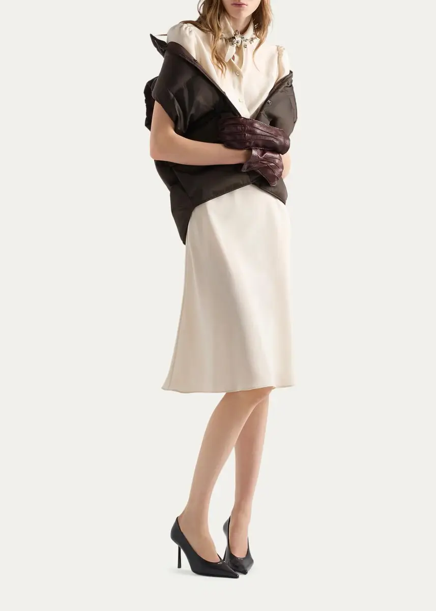 Prada Embellished Silk Tie-Waist Midi Dress | Thumbnail 2 Prada Embellished Silk Tie-Waist Midi Dress | Thumbnail 2