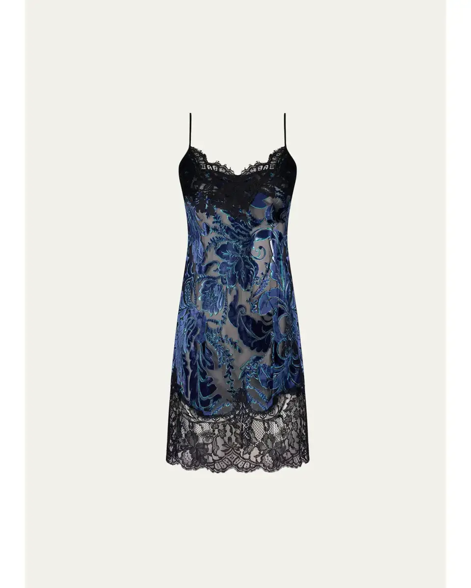 Lise Charmel Lace-Up Burnout Velvet Babydoll | Image 1 Lise Charmel Lace-Up Burnout Velvet Babydoll | Image 1