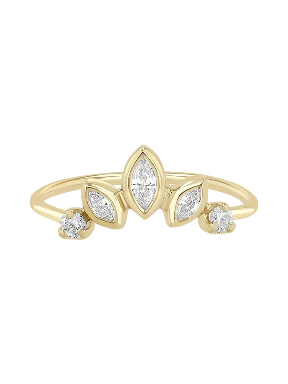 14K Graduated Diamond Fan Ring 14K Graduated Diamond Fan Ring